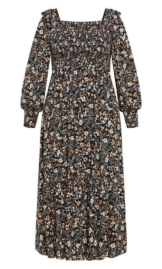 Emilie Dress - ditsy, BLACK, alternate image number 3