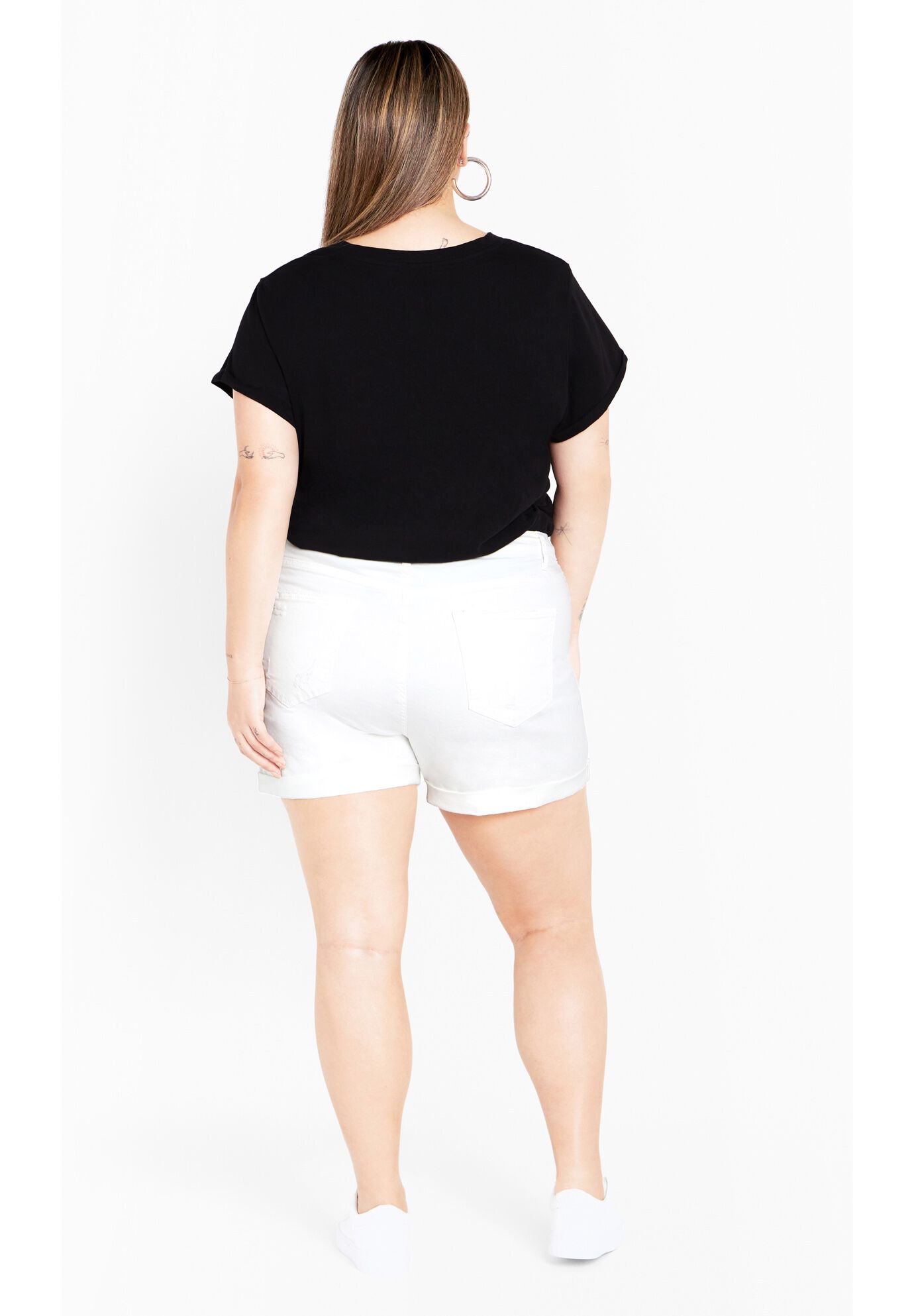 Ripped Love Short - ivory, WHITE, on-hover image number 1