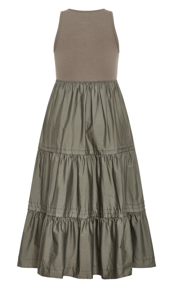 Chelsea Mixed Media Dress - olive, OLIVE, alternate image number 4