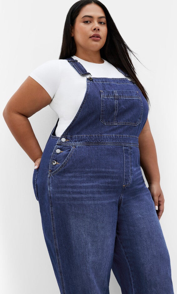 Pinafore Overall - mid denim, DENIM, alternate image number null