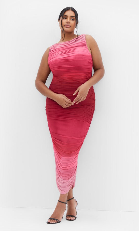 Halo Ombre Dress - ruby, PINK, hi-res image number null