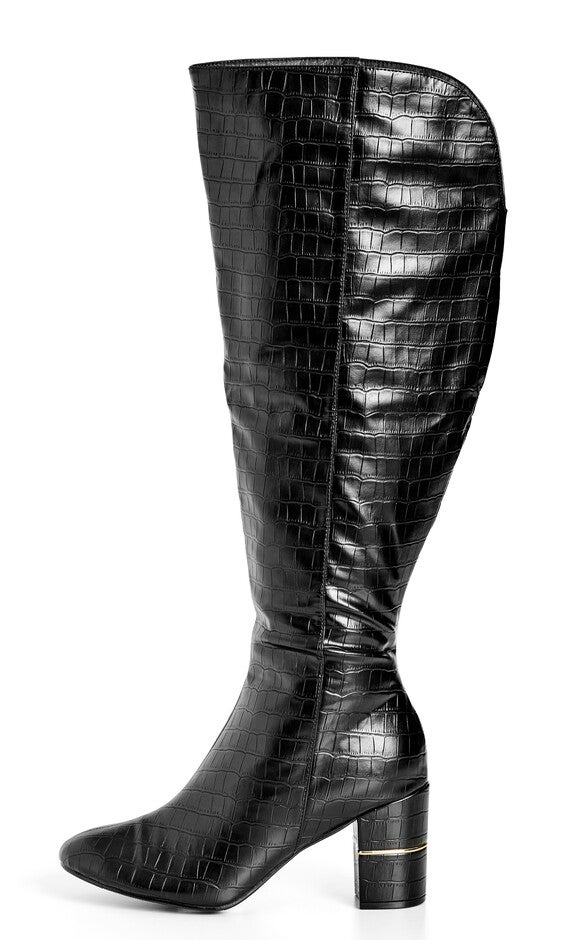 WIDE FIT Geordie Knee Boot - black, BLACK, alternate image number null
