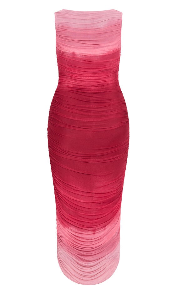 Halo Ombre Dress - ruby, PINK, alternate image number null