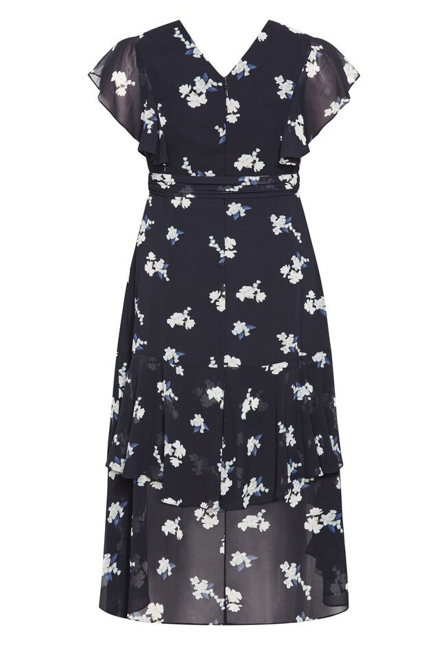 Demure Floral Maxi Dress - navy, BLUE, alternate image number 4