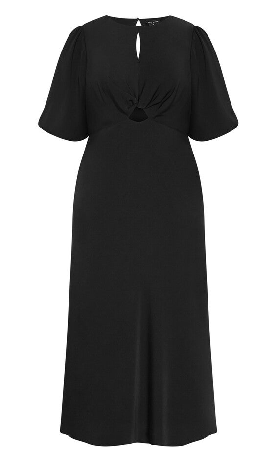Ines Puff Dress - black, BLACK, alternate image number null