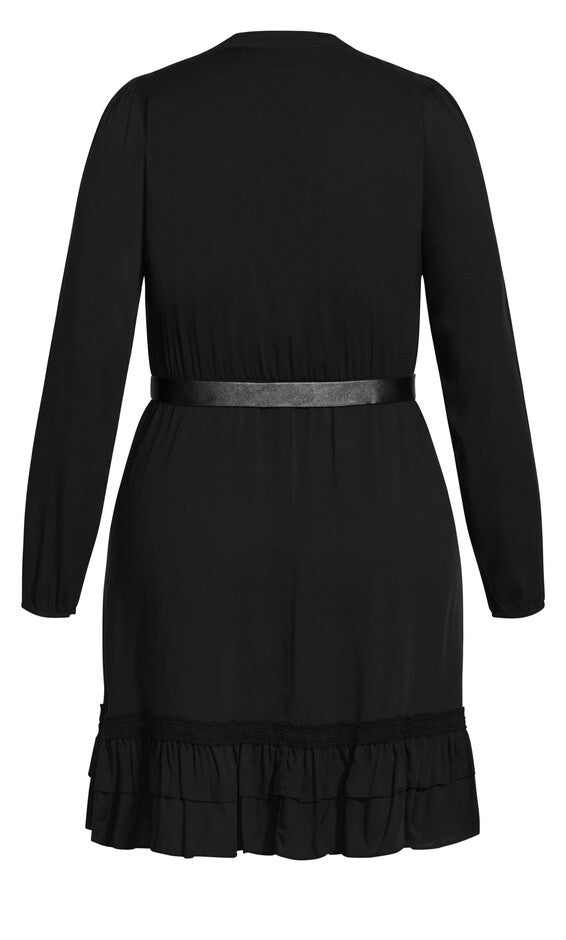 Precious Tie Dress - black, BLACK, alternate image number null