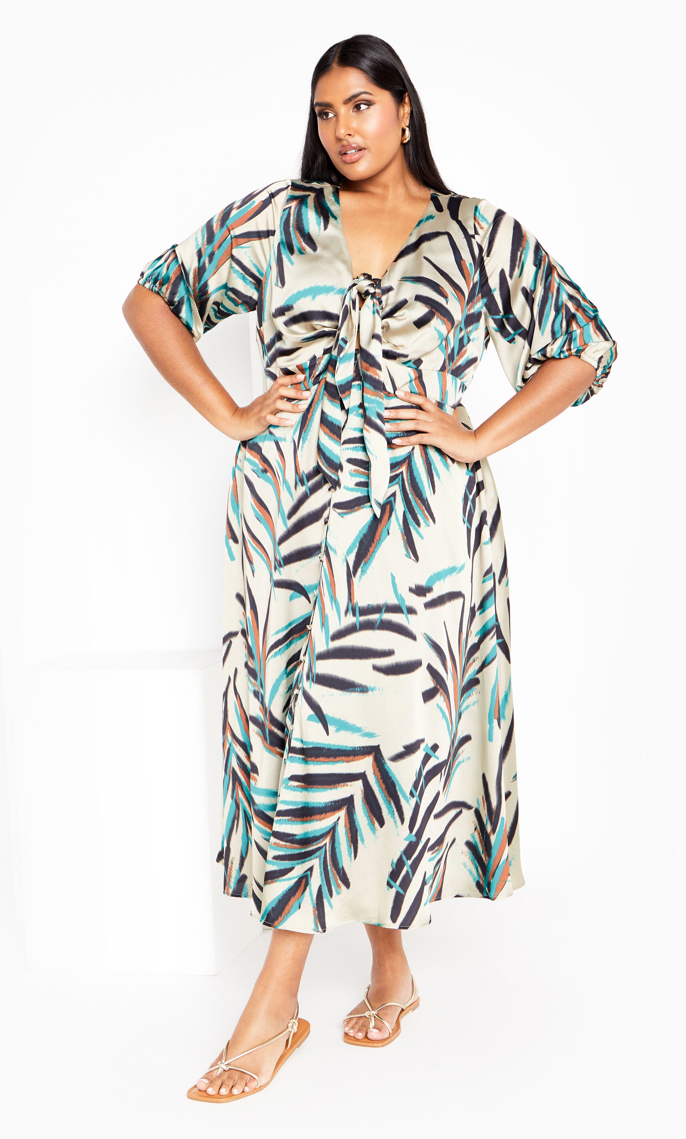 Leanna Maxi Dress - tan, BLUE, hi-res image number 0