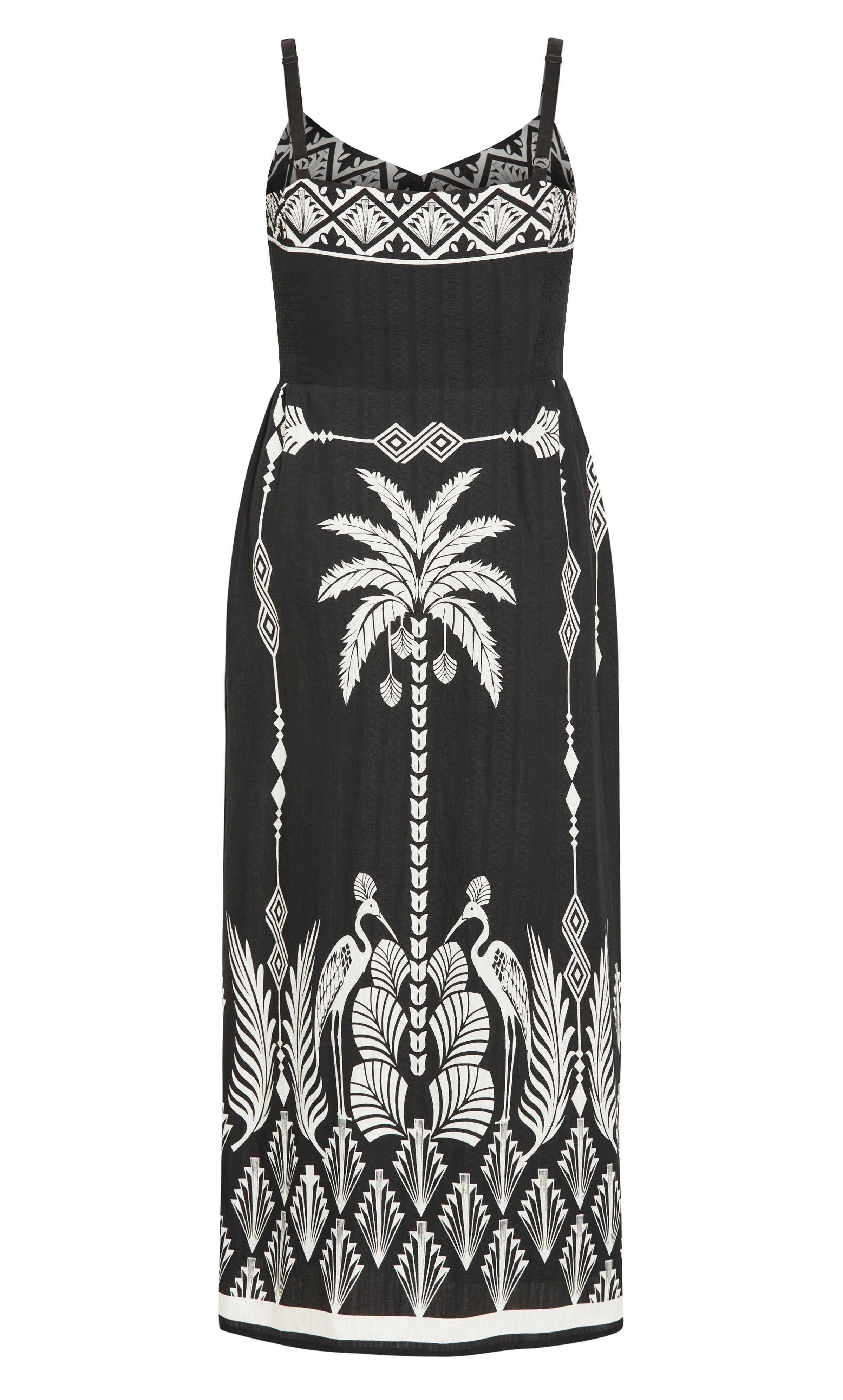 Jez Border Print Maxi Dress - black, BLACK, alternate image number 4