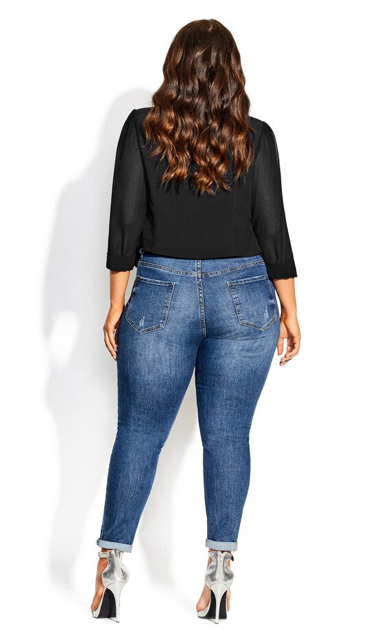 Cropped Blazer Jacket - black, BLACK, alternate image number null