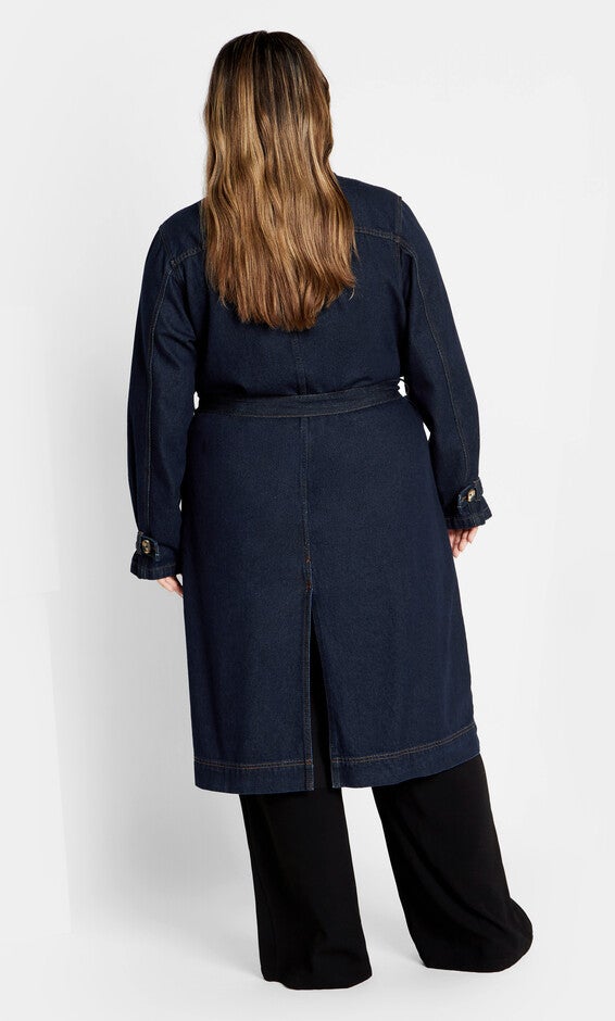 Laylo Trench Coat - dark denim, BLUE, alternate image number 4