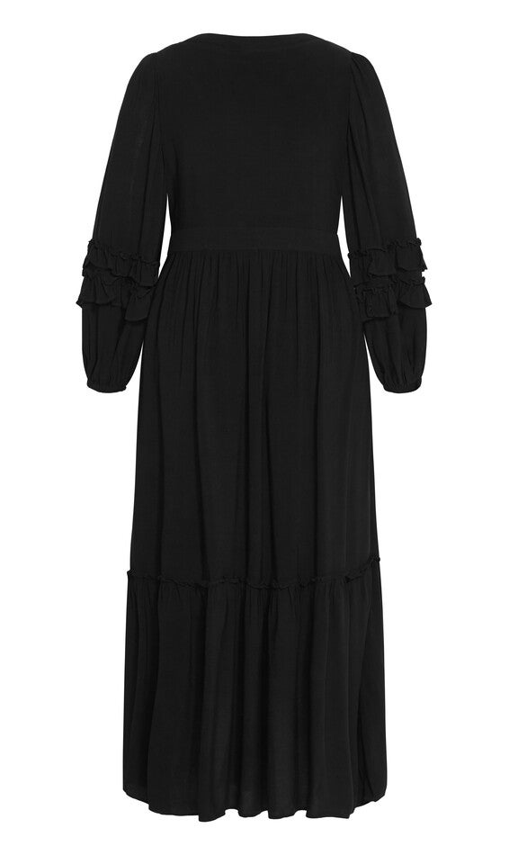 Malia Plain Maxi Dress - black, BLACK, alternate image number 5