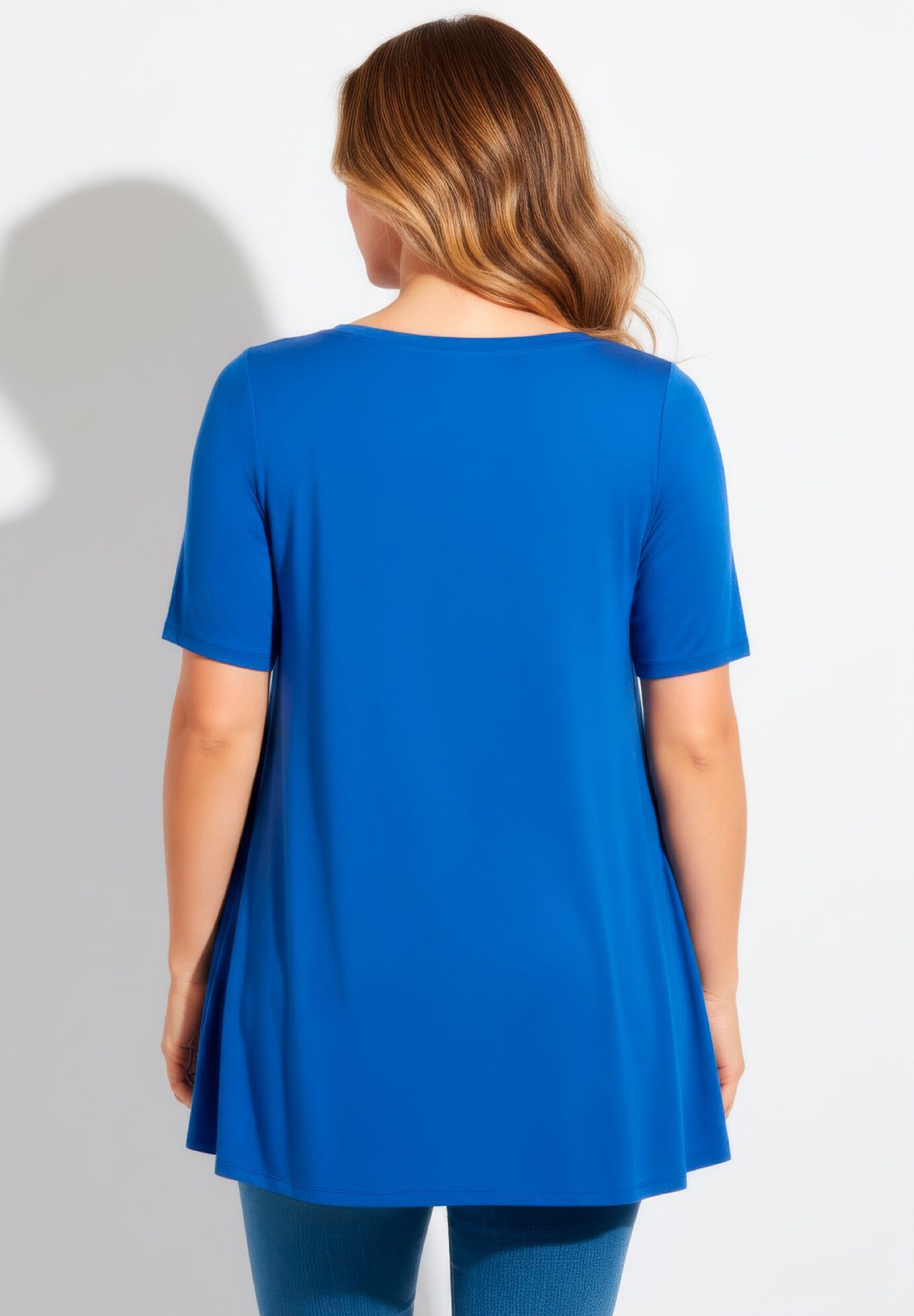 Boatneck Swing Tunic, DARK SAPPHIRE, alternate image number 2