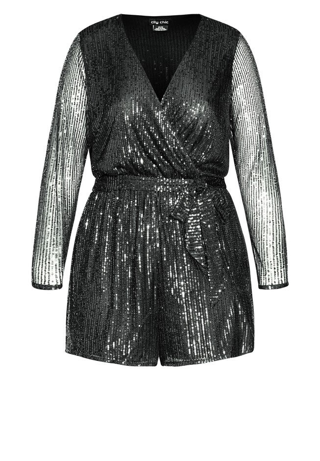 Sequin Playsuit - gunmetal, GRAY, alternate image number 3