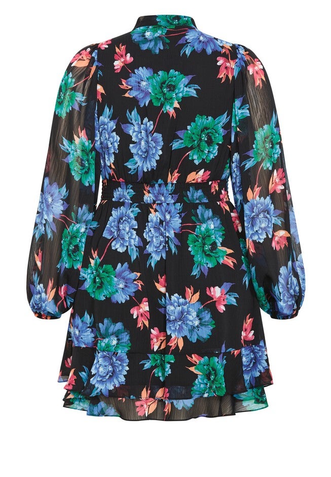 Blakely Print Dress - black, BLACK, alternate image number null