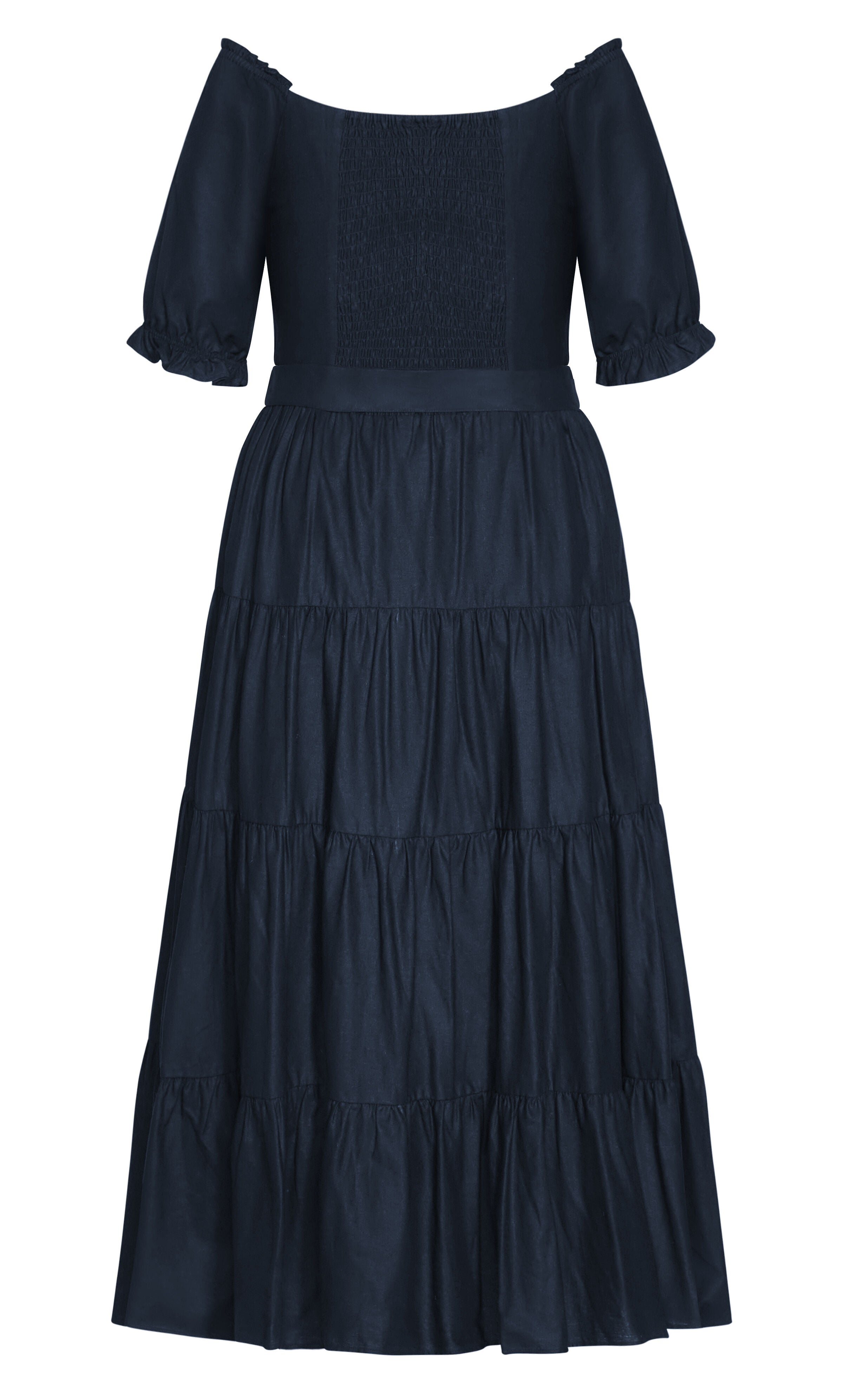 Puff Sleeve Maxi Dress - navy, BLUE, alternate image number 5