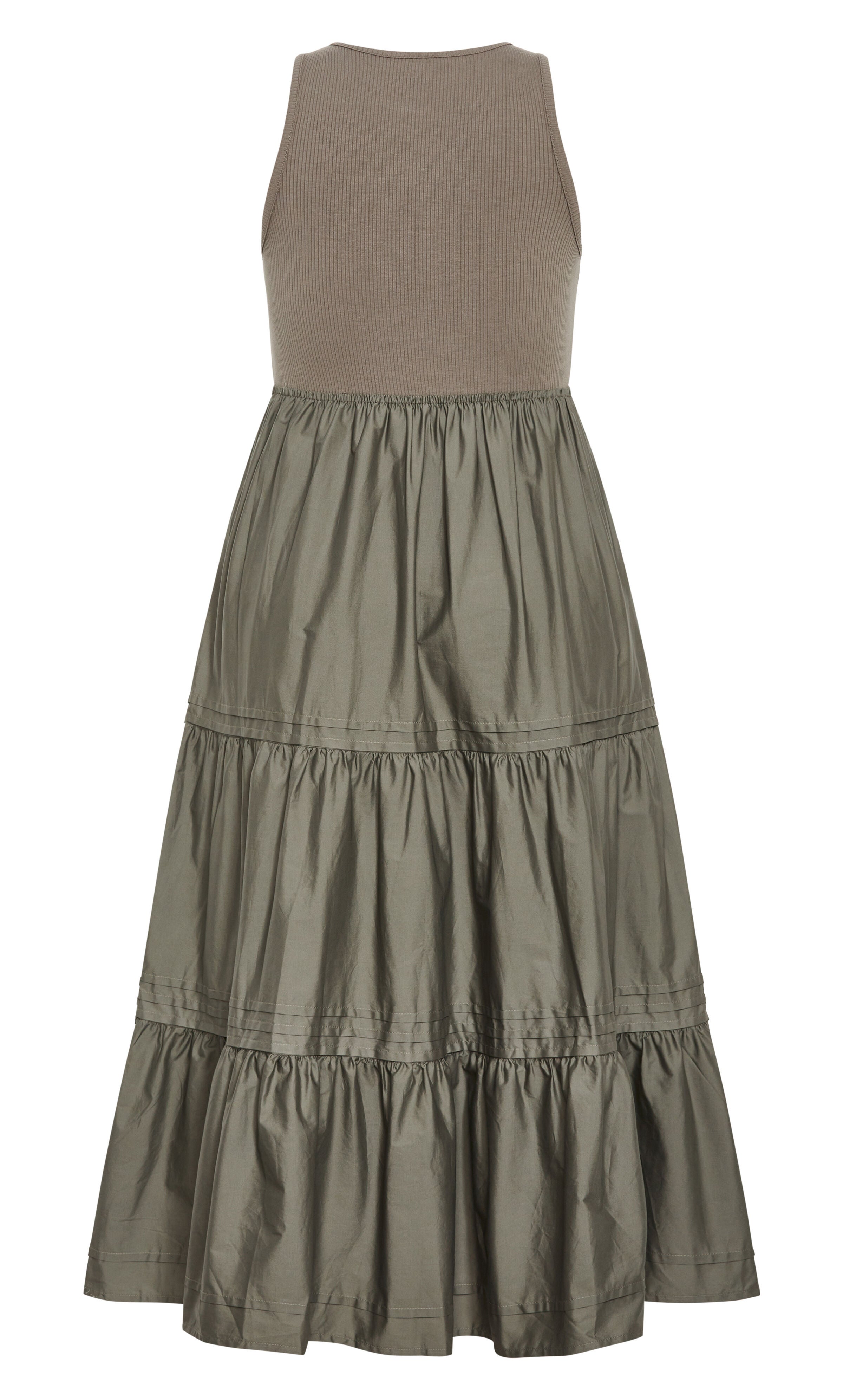 Chelsea Mixed Media Dress - olive, GREEN, alternate image number 4