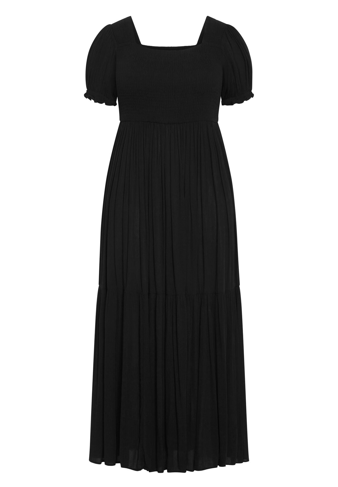 Sophia Shirred Bodice Maxi Dress, BLACK, alternate image number 1