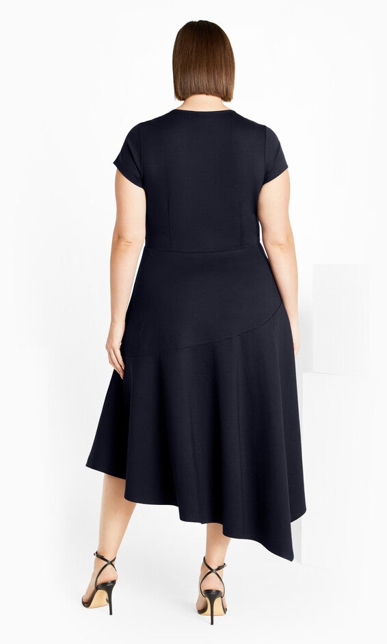 Ponte Flare Dress - navy, NAVY, alternate image number null
