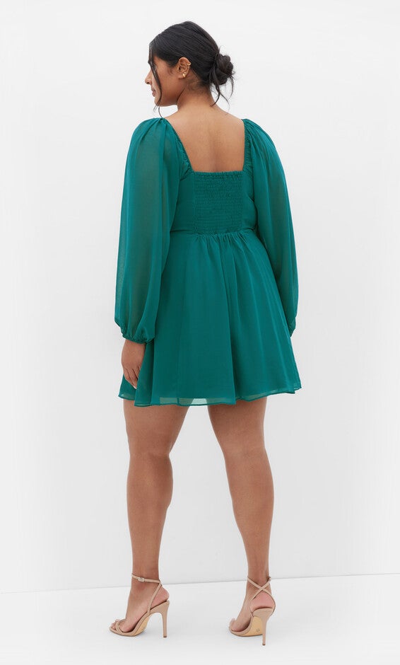 Flirty Flounce Dress - teal, BLUE, alternate image number 4