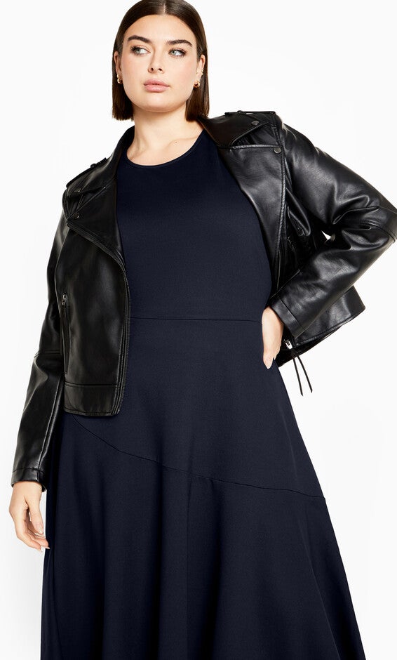 Ponte Flare Dress - navy, NAVY, alternate image number null