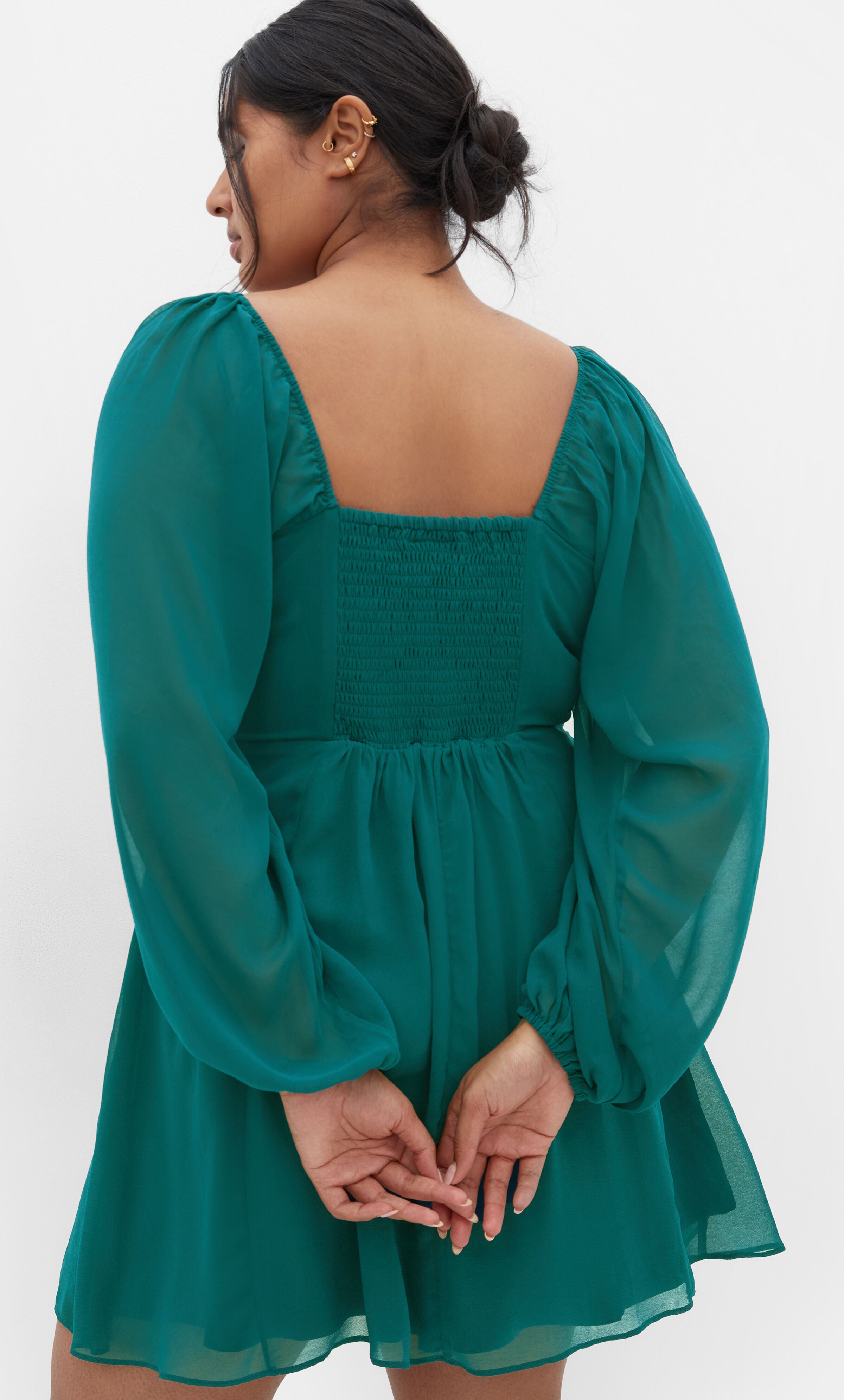Flirty Flounce Dress - teal, BLUE, alternate image number 5