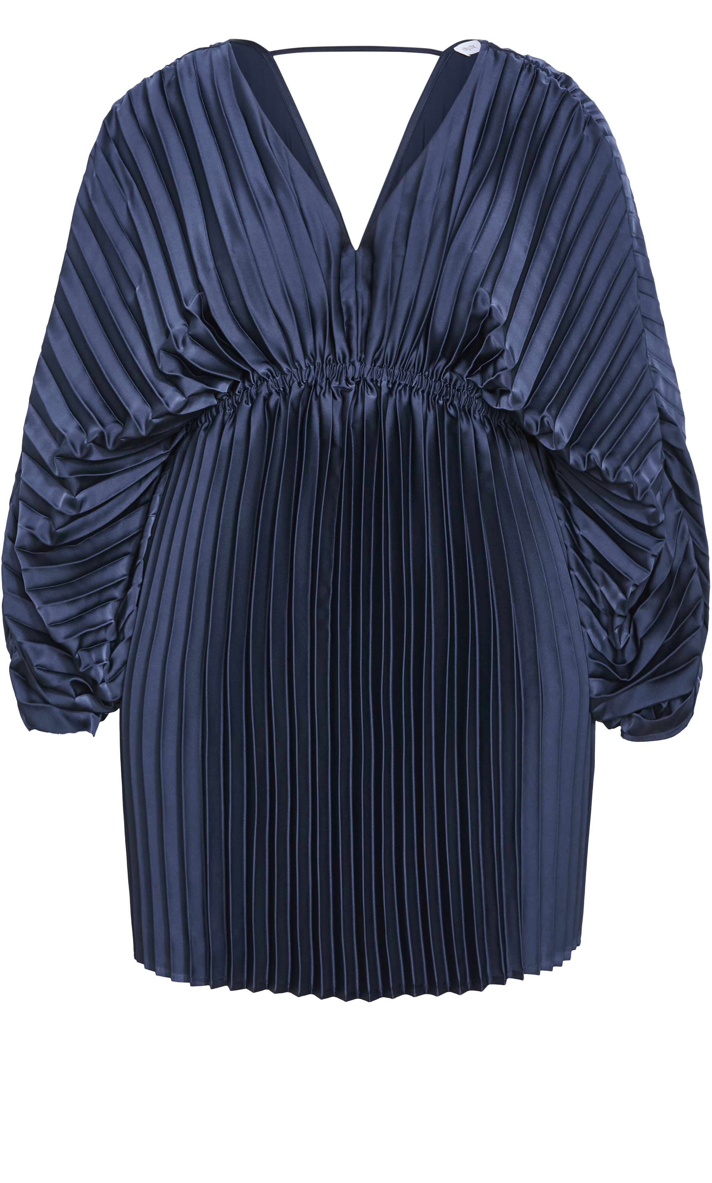 Chloe Pleat Dress - navy, BLUE, alternate image number 3