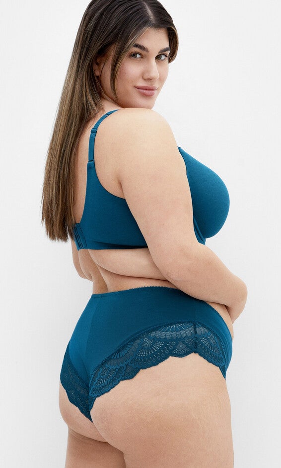Smooth & Chic Cotton T-Shirt Bra - poseidon, BLUE, alternate image number 1