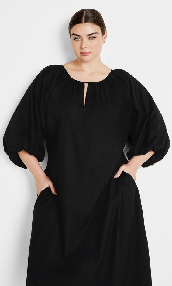 Midi Jamie Dress - black, BLACK, hi-res image number 0