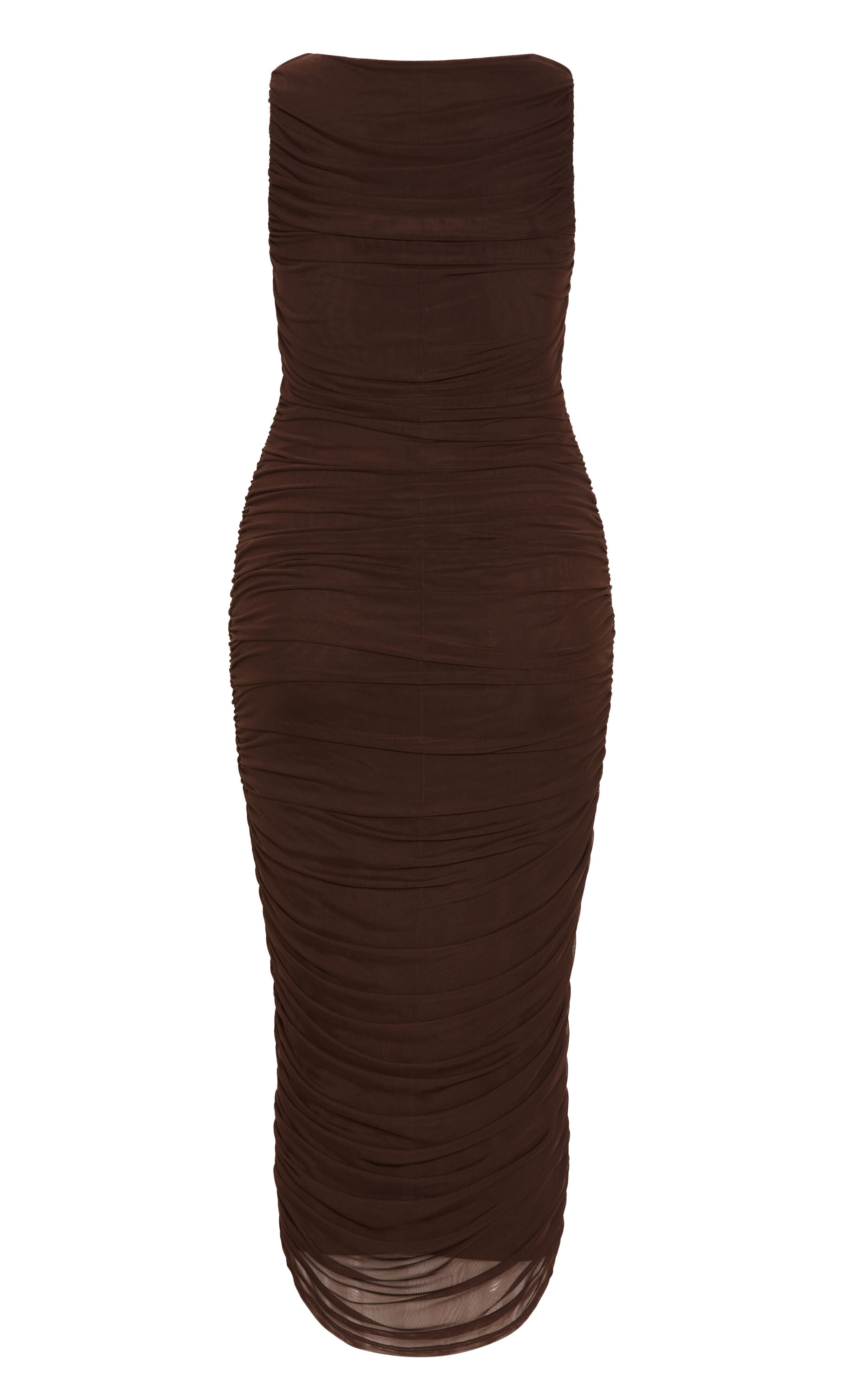 Halo Ruched Midi Dress - cocoa, BROWN, alternate image number 4