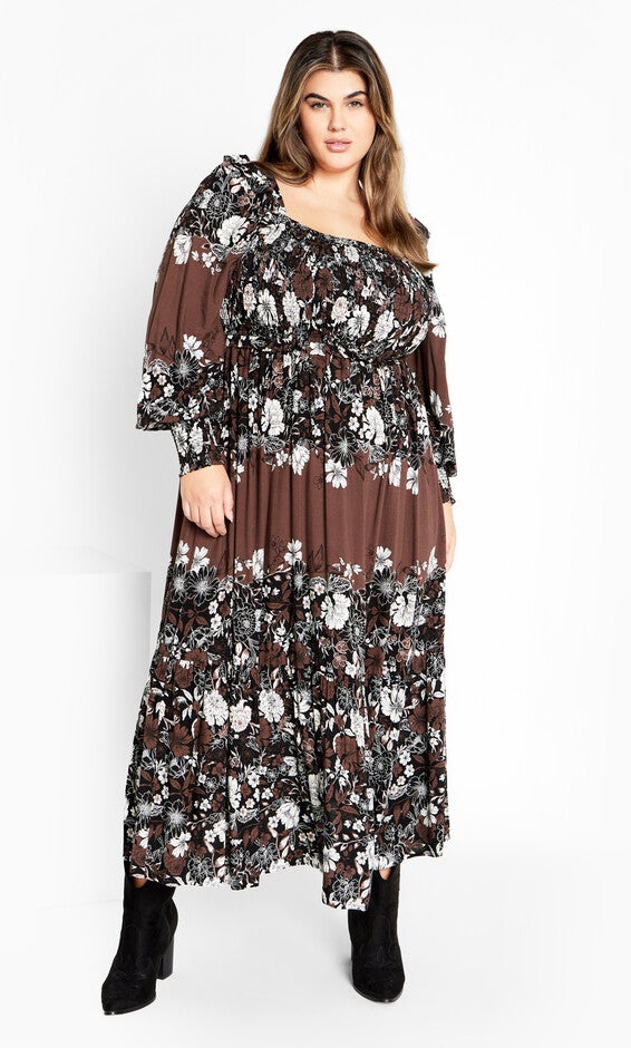 Sadie Placement Dress - coco, BROWN, alternate image number 1
