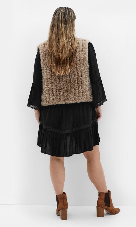 Eve Faux Fur Vest - natural grey, BROWN, alternate image number null