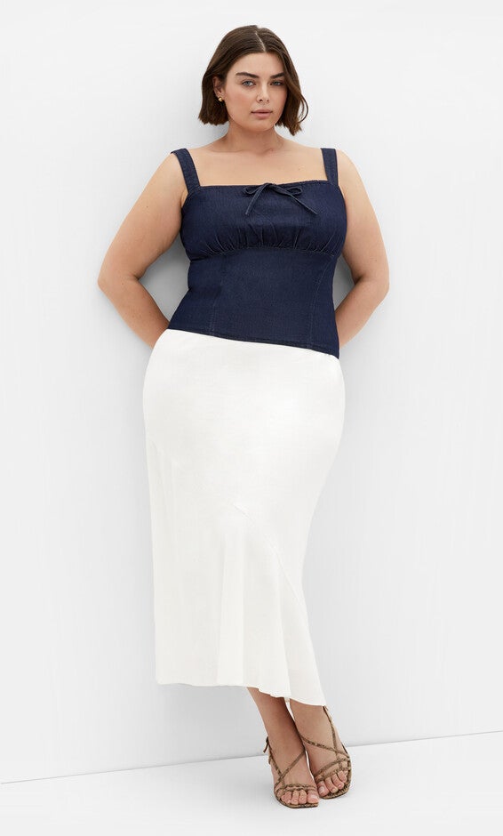 Abbie Denim Top - dark denim, BLUE, alternate image number null