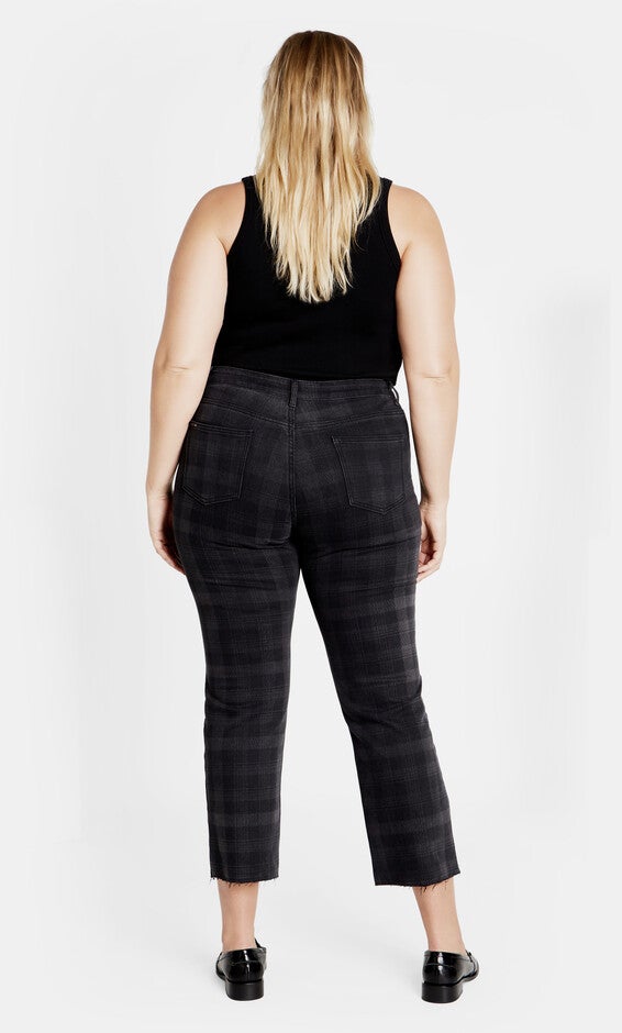 Harley Baylee Straight Jean - grey check, GRAY, alternate image number 3