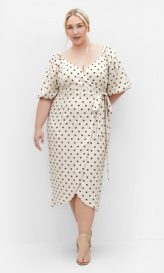 Claudine Print Dress - cream, BEIGE, hi-res image number null