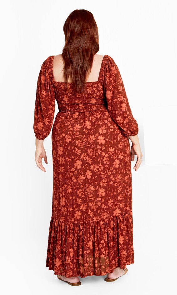 Kaylee Print Maxi Dress - rust, ORANGE, alternate image number 1