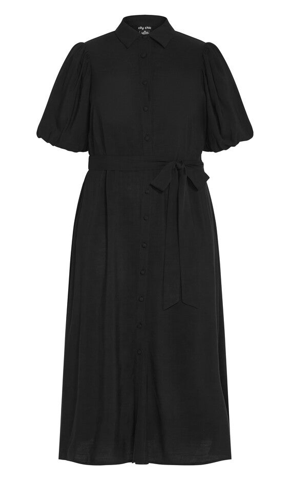 Davina Plain Dress - black, BLACK, alternate image number null