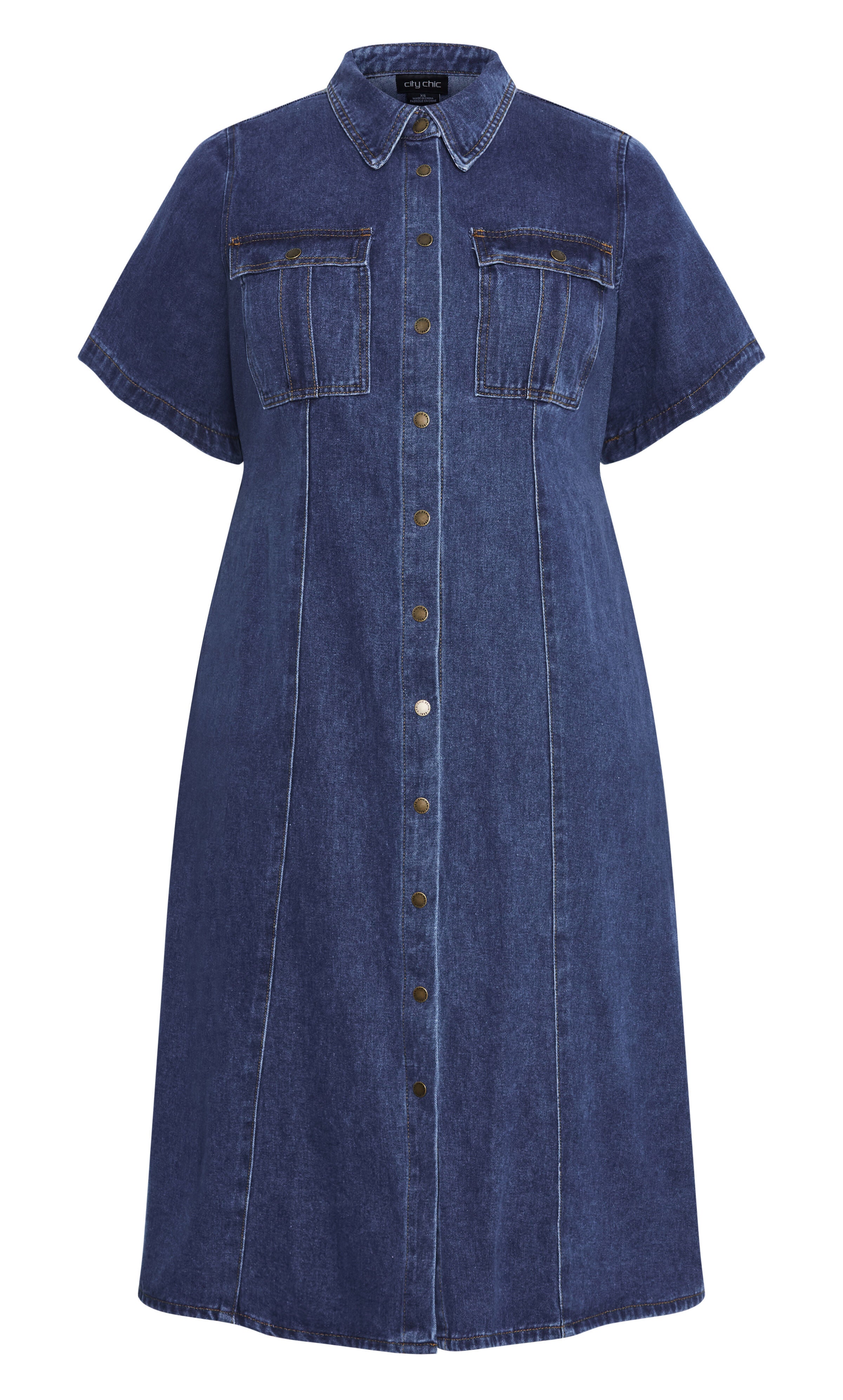 Jade Denim Dress - mid denim, BLUE, alternate image number 4