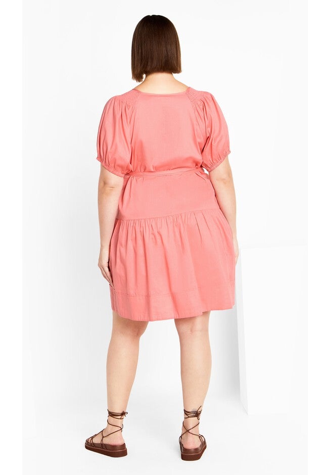 Cassie Plain Dress - rose, PINK, on-hover image number 1