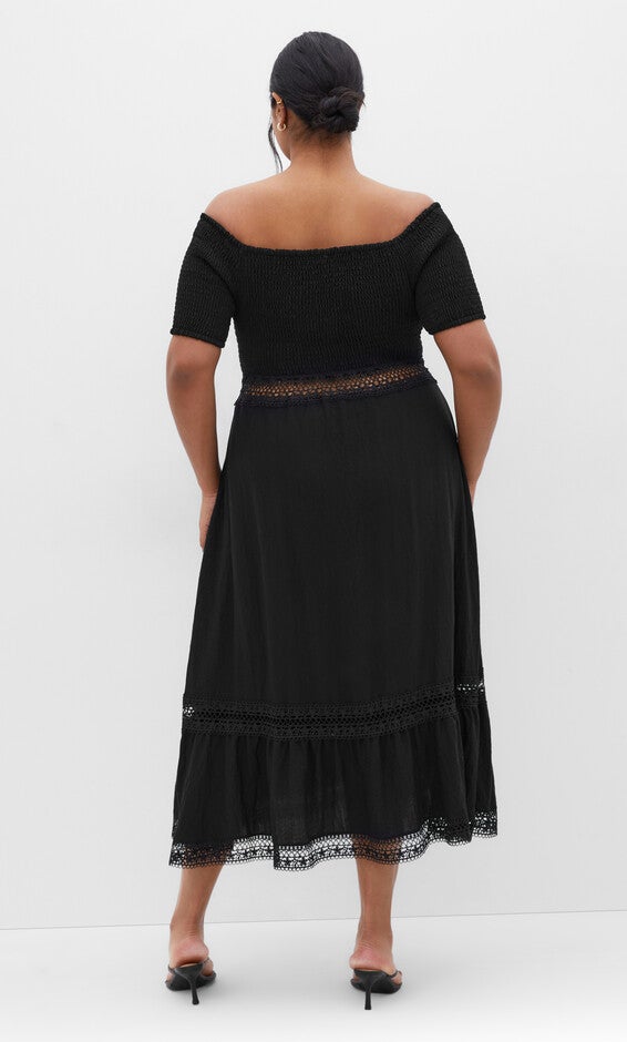 Aura Midi Dress - black, BLACK, alternate image number 2