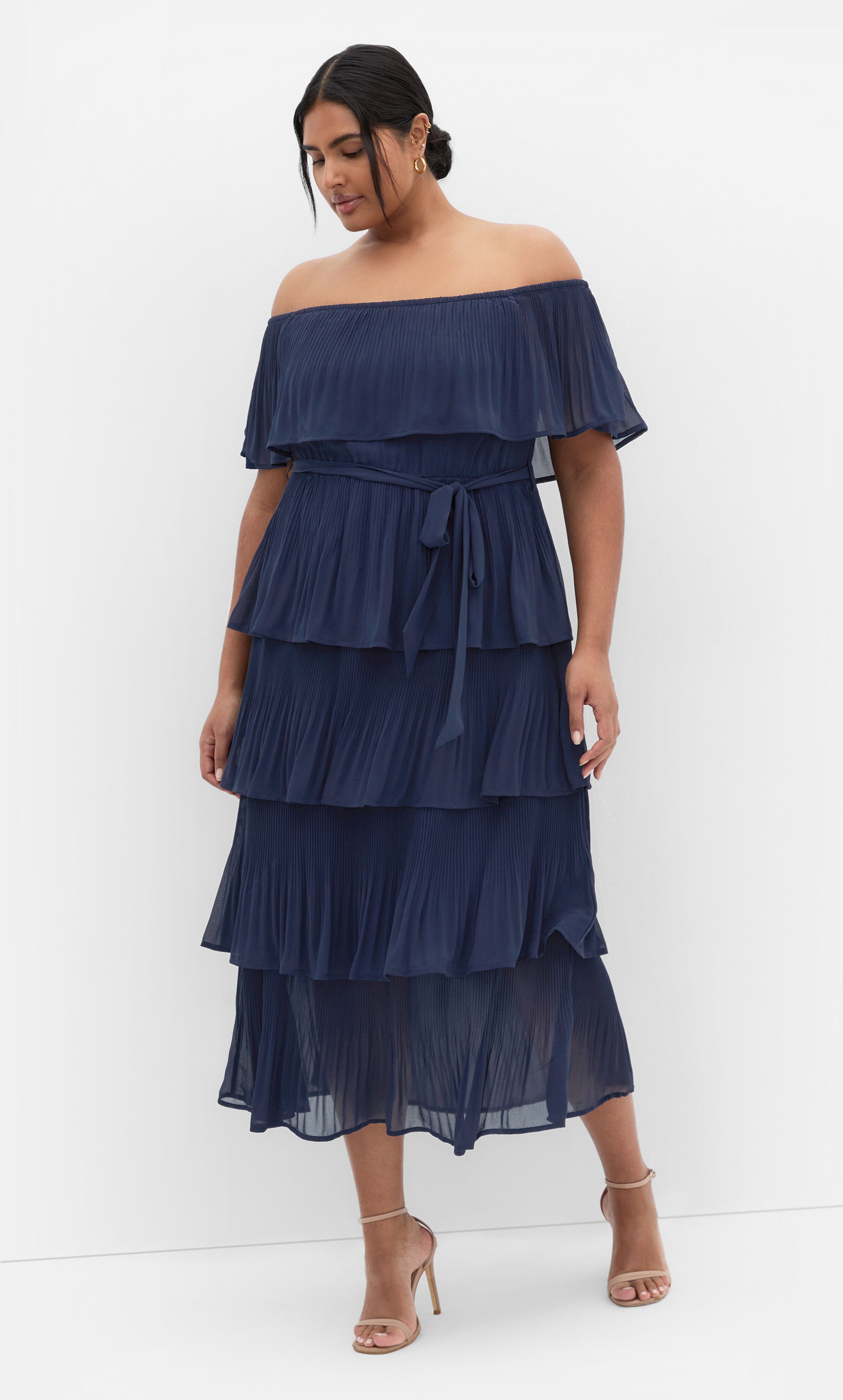 Night Garden Dark Floral Collar Dress