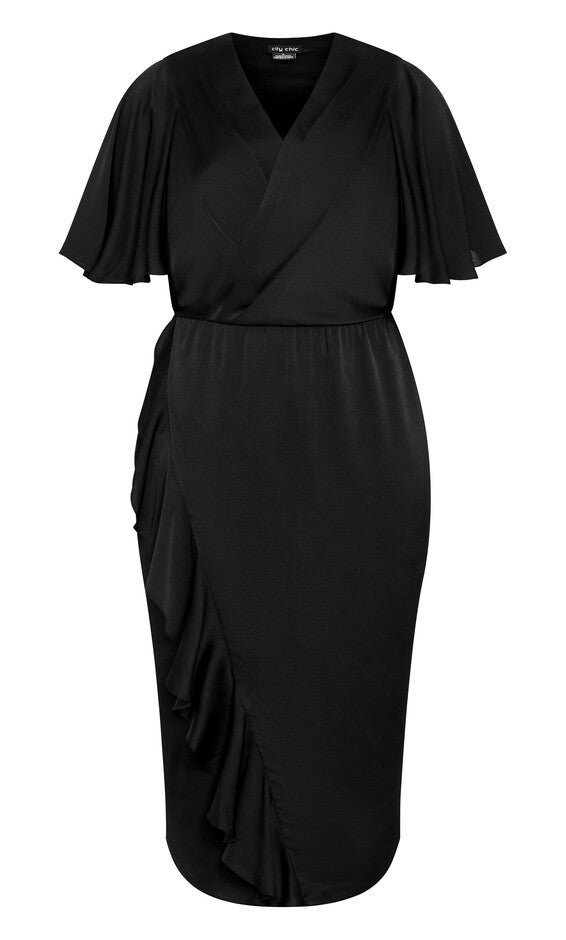 Soft Ruffle Dress - black, BLACK, alternate image number null