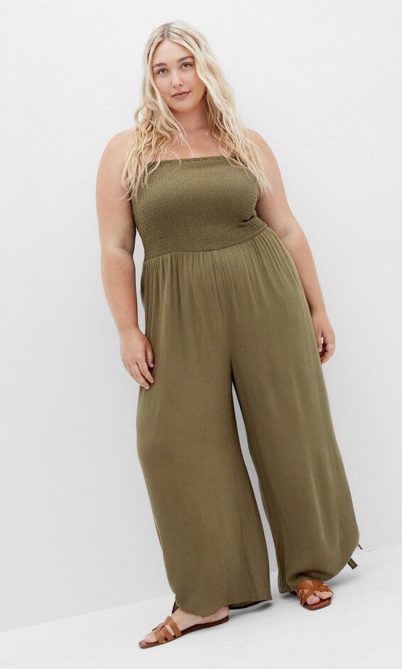 Smocked Jumpsuit - masala, ORANGE, hi-res image number 0