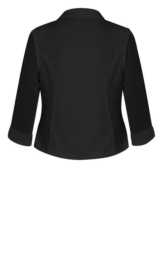 Cropped Blazer Jacket - black, BLACK, alternate image number null