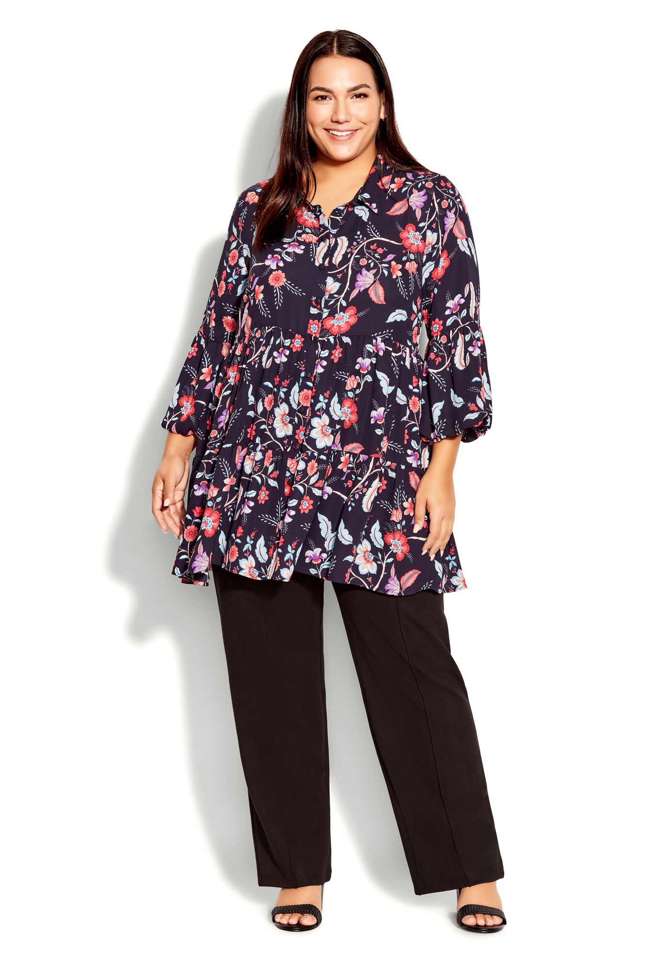 Enchant Print Tunic, ENCHANTED FLORAL, on-hover image number 1
