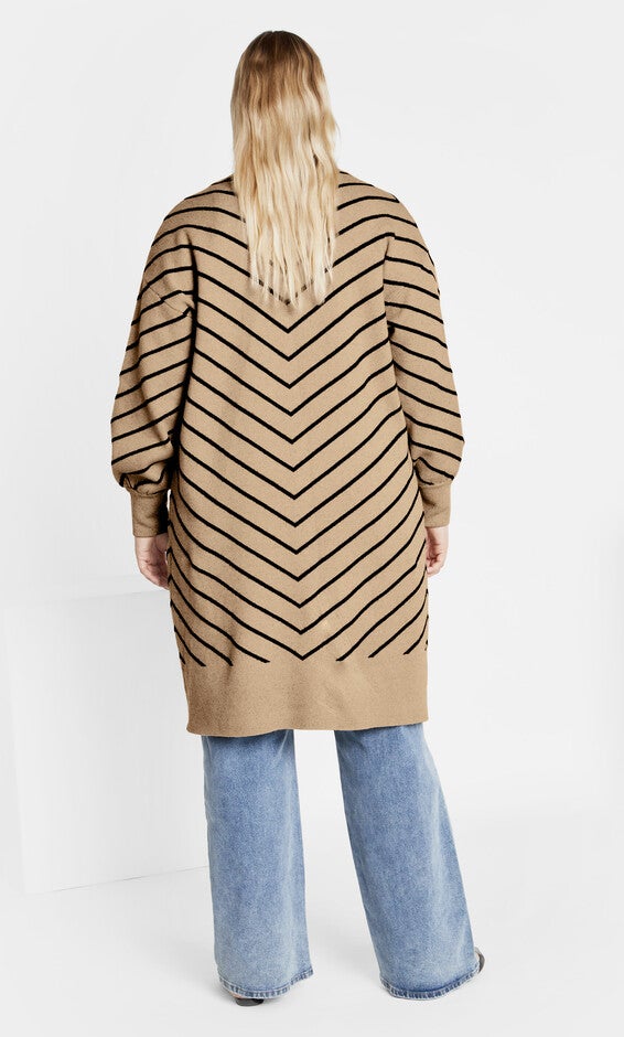 Stripe Ivy Cardigan - nougat, NOUGAT, alternate image number 2