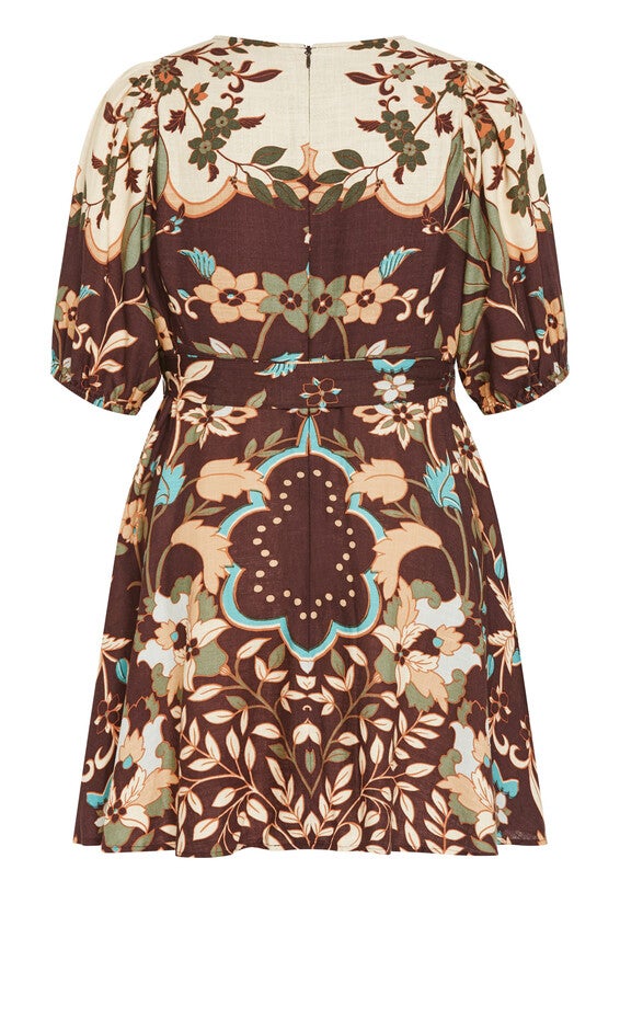 Forever Placement Linen Dress - mocha, BLACK, alternate image number 5
