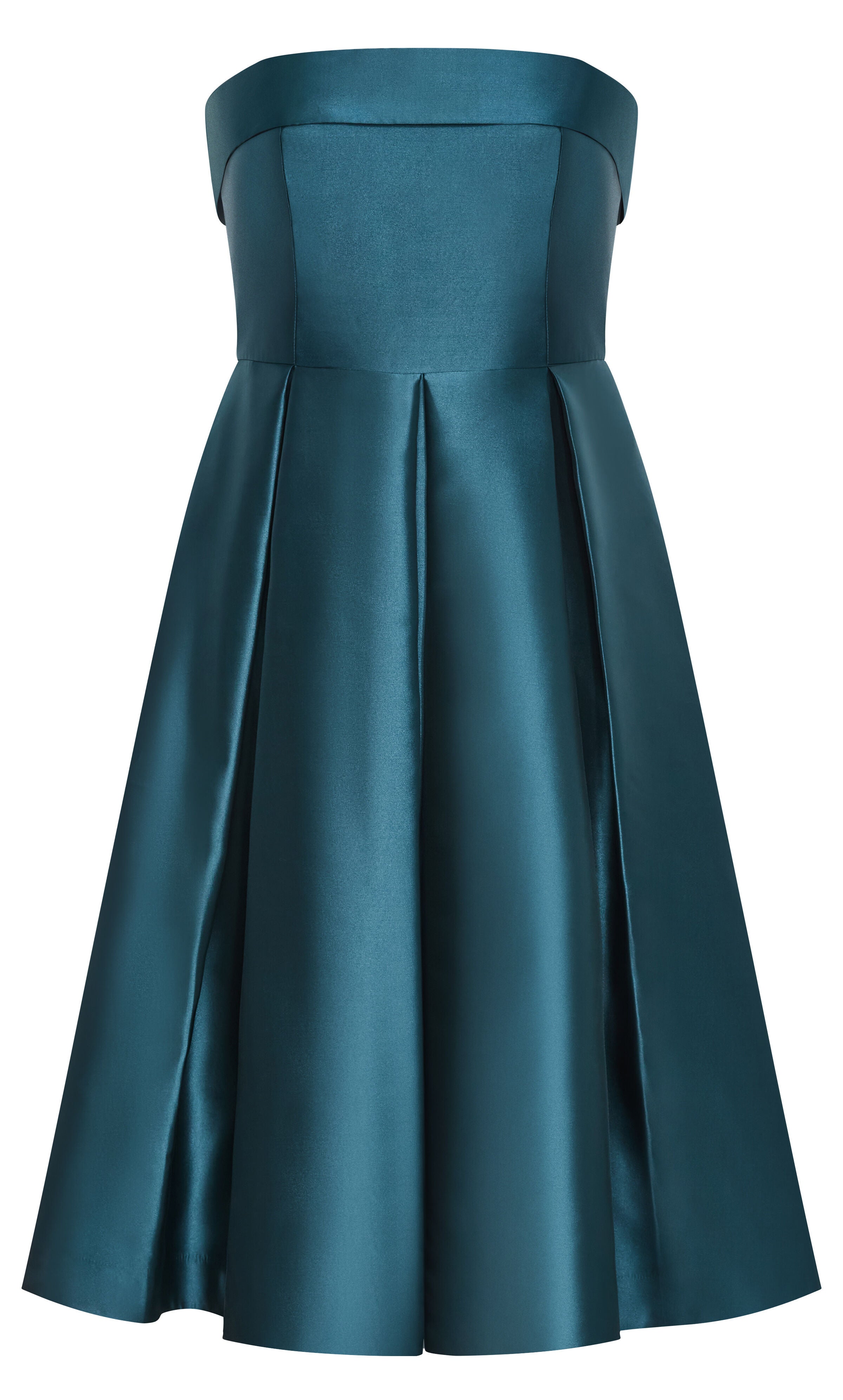 Tiffany Strapless Midi Dress - deep teal, GREEN, alternate image number 2