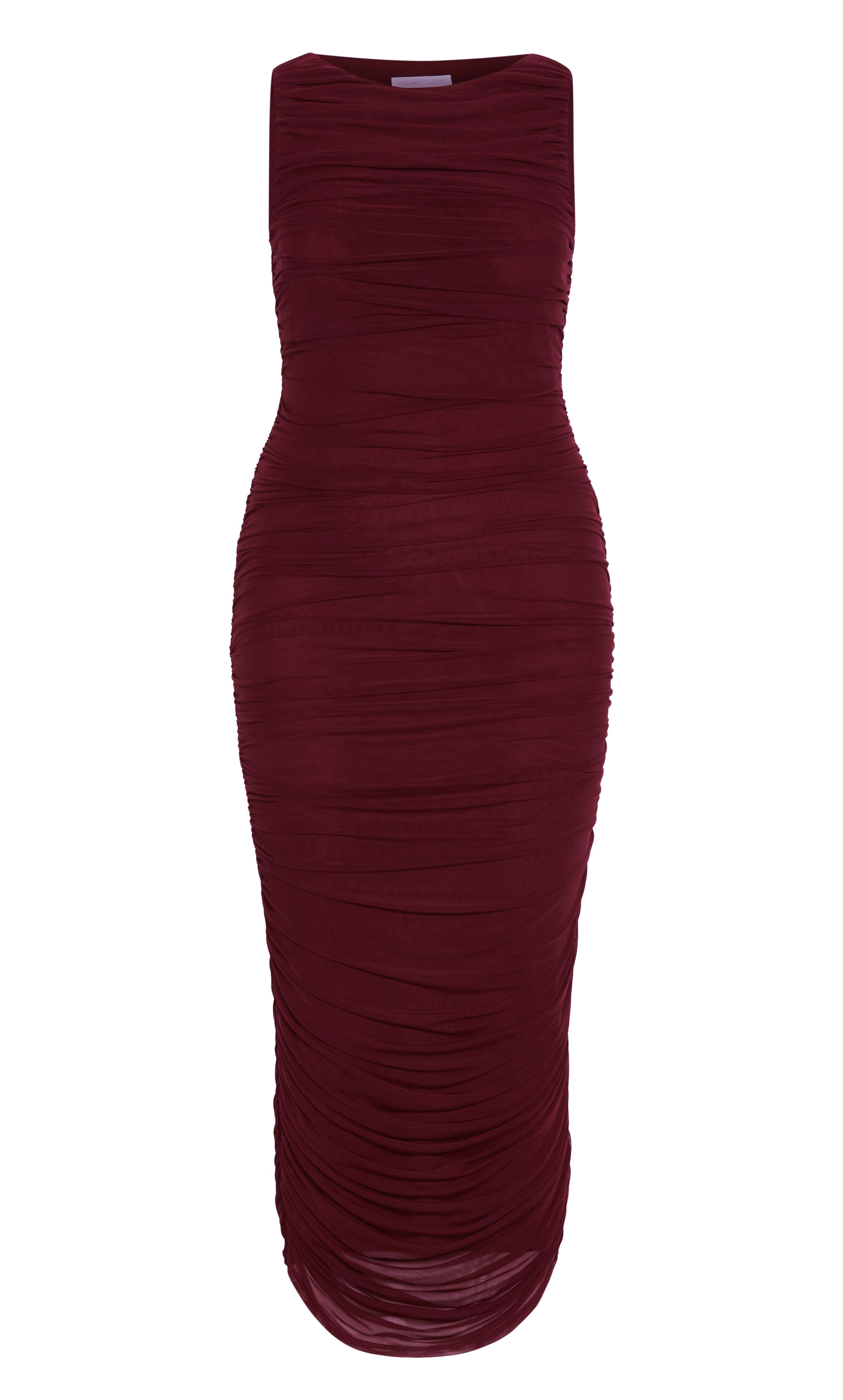 Halo Ruched Midi Dress - dark cherry, RED, alternate image number 4