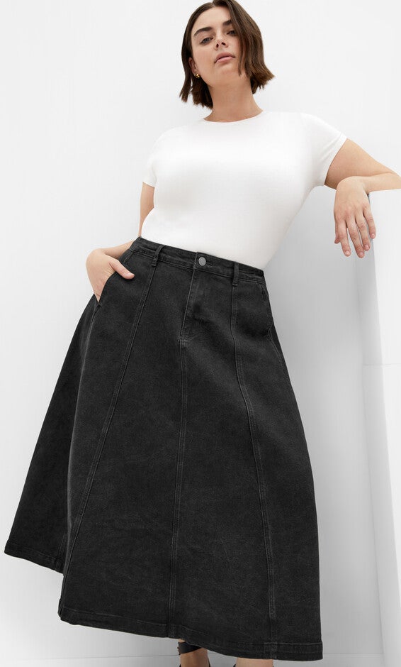 Alina Skirt - black wash, BLACK, alternate image number null
