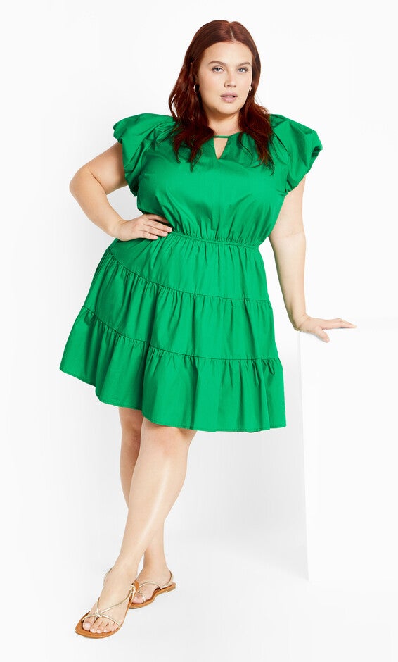 Alina Dress - bright green, BRIGHT, hi-res image number null